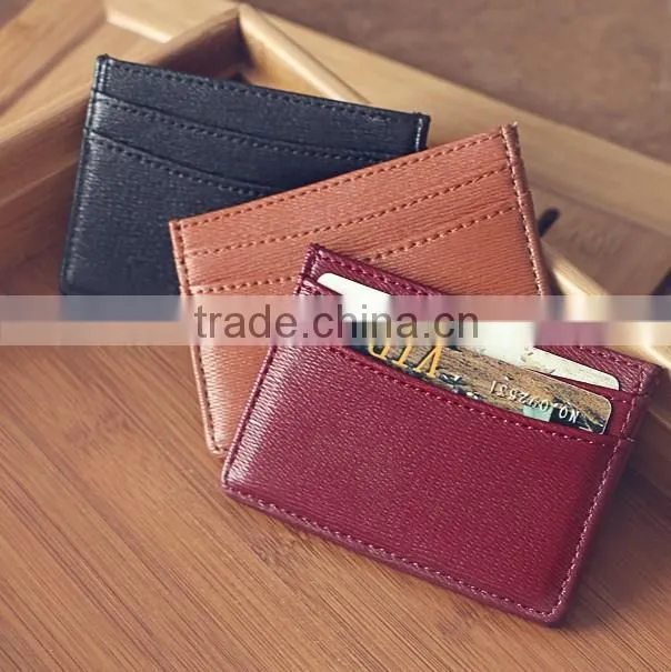 PU Leather Unisex Slim Super Thin Card Holder Pouch