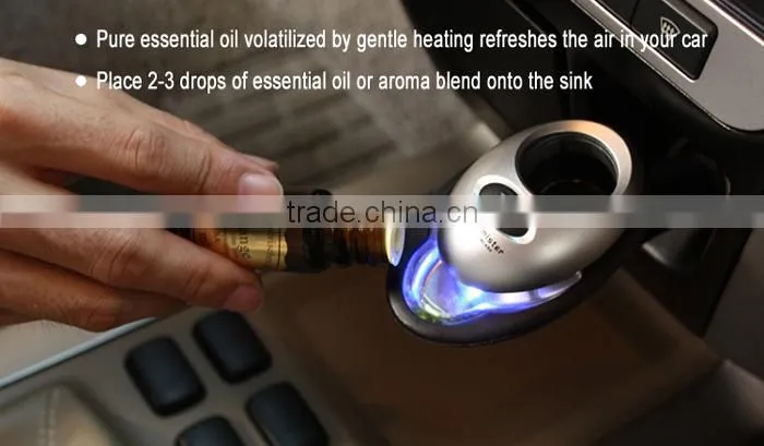 Innovative Car Plug-in Air Purfier,Aroma Diffuser,Air Cleaner,Air Refresher,Air Freshener w/Gentle Heating Plate & Vial Holder