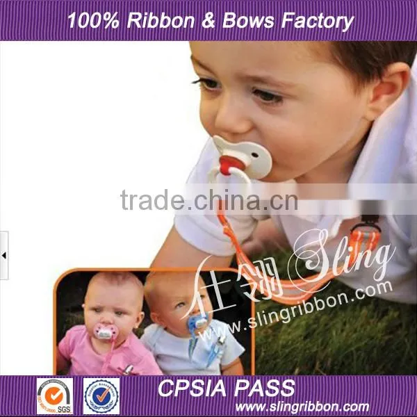 Factory Hot Sale Printed Ribbon Baby Pacifier Clip