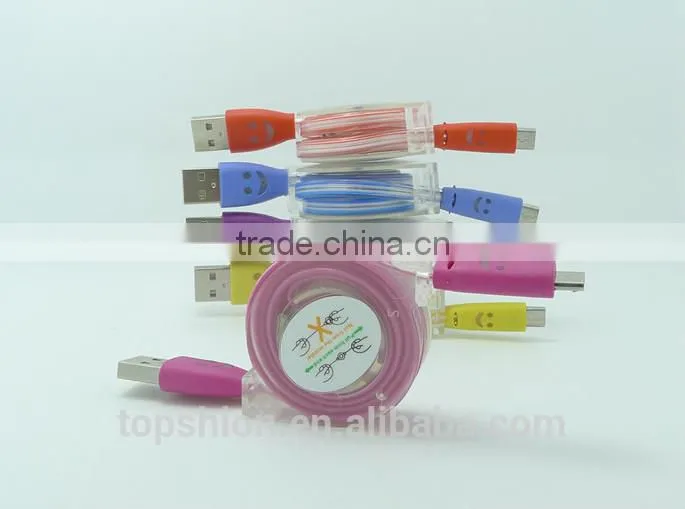 Bling bling micro led light universal usb cable charger