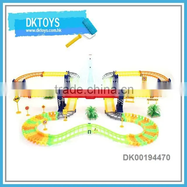 Duplex Giant Layer Vision Musical Winding Bridge Kids Toys Automatic Car Cycle Highway
