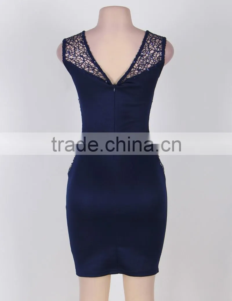 New arrival hot wholesale crochet shoulder swing dress fashion women xxl size dress