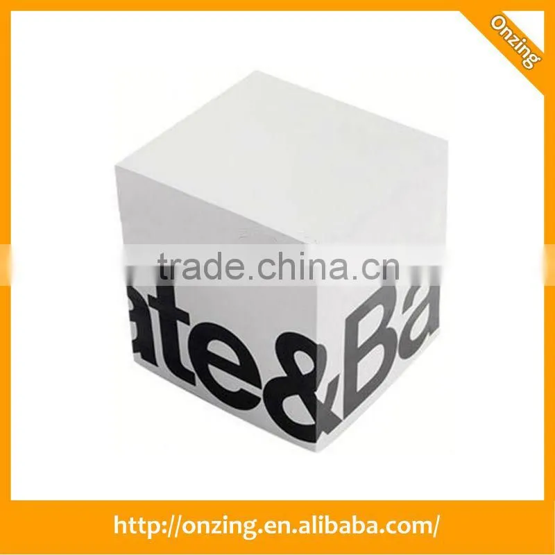Onzing good quality advertising paper memo cube with pen hole