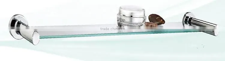 hotel use clear glass wholesale single tier corner shelves metal