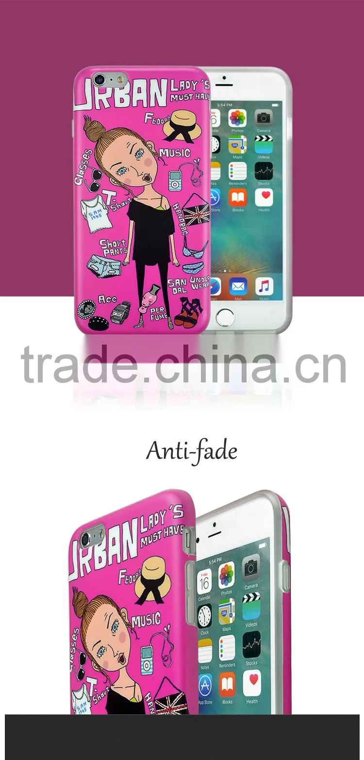 1.5mm Ultra Slim Carton TPU Phone Case for iPhone 6 Plus, Custom 3D IMD Printing Cell Phone Case for iPhone 7