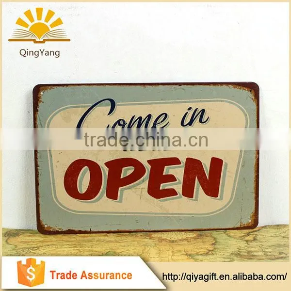 Custom Decorative Embossing Vintage Tin Plate Sign,coffee tin sign