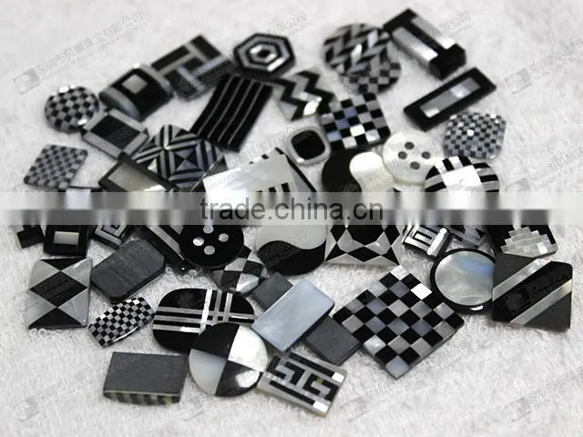 MOP+Black onyx mosaic,wholesale gemstone mosaic for cuff buttons