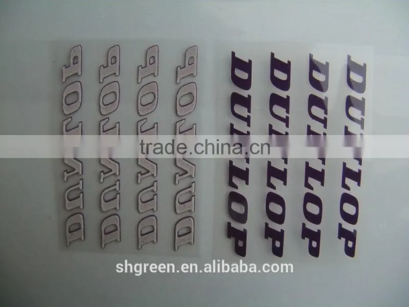Black heat transfer printing label with 3D effect