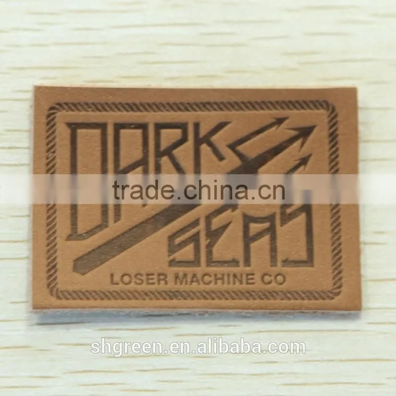 Die-cut vogue leather patch for denim
