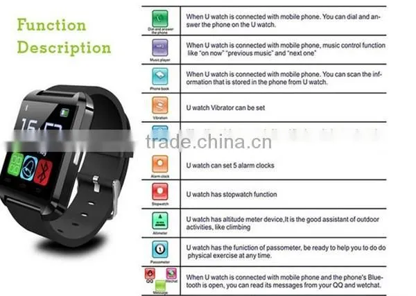MTK6261 Sleep monitoring paypal accept u9 smart watch