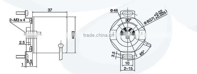 IHC3806 China Bore Optical Encoder price optical dc motor hollow shaft incremental rotary encoder