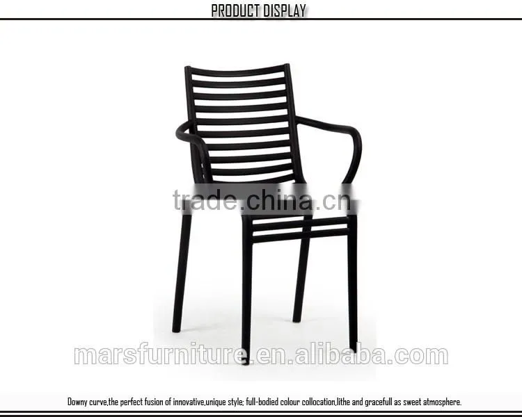 Low price stack plastic chair armrest dining chair