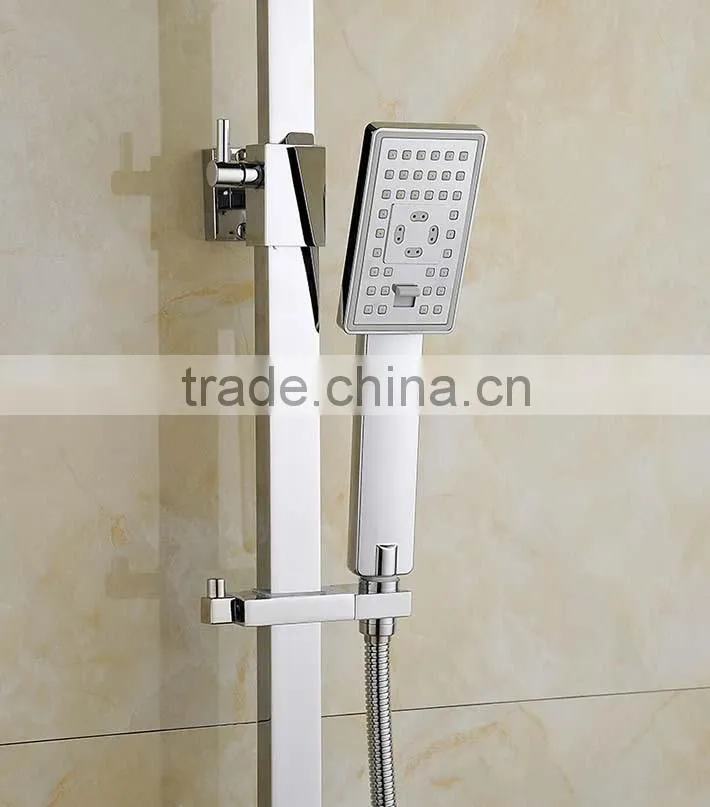 Hot sale wall mounted square design bath&shower faucet set with rainfall shower head