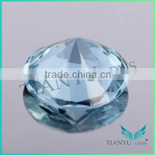 106# round shape light sapphire blue synthetic spinel loose stones