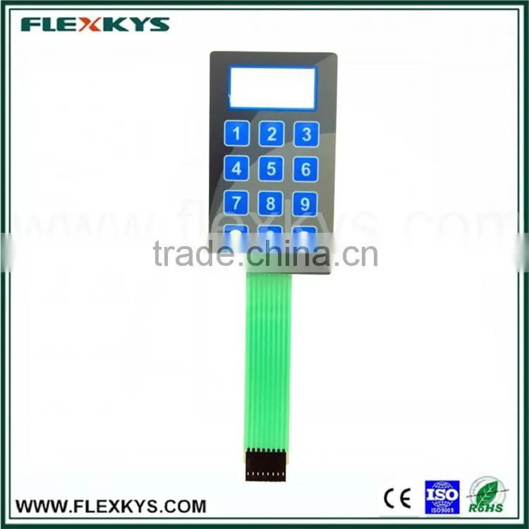 Hot selling embossing key poly dome tactile feedback membrane keypad