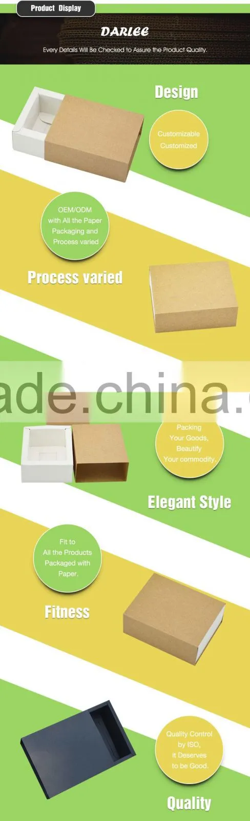 China Suppliers Wholesale Recycled Slide Kraft Paper Drawer Gift Box Packaging With Custom Logo