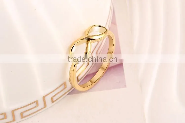 Alloy plated girl's lovely jewelry bowknot rings gold