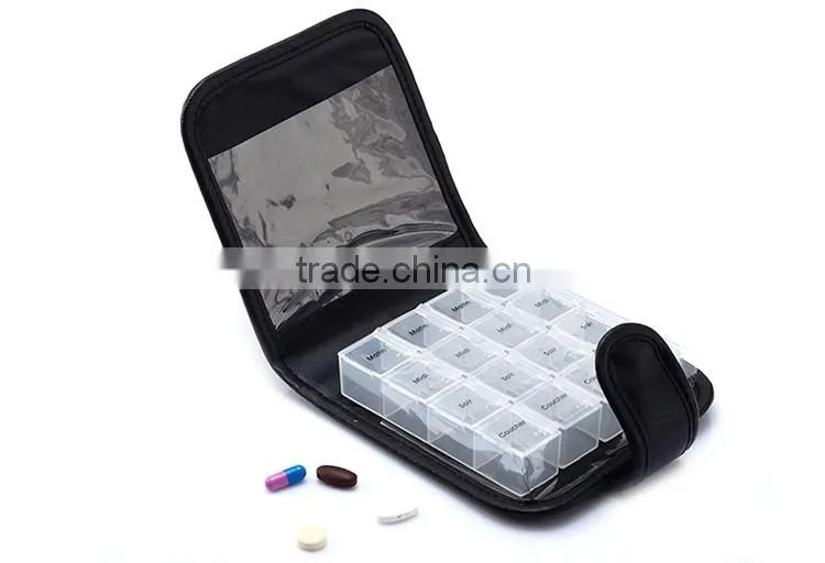 Multifunctional one week 7-days waterproof 28 day wallet pill box