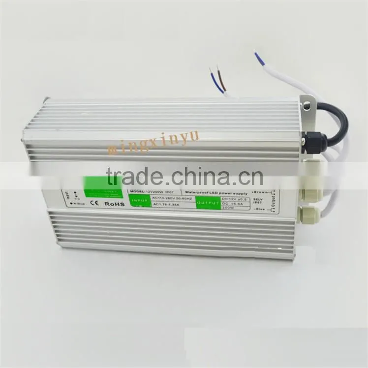 CE ROHS IP67 FS-200-12 12v 16.7a 200w waterproof led driver with 2 years warranty