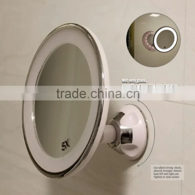 led light magnifying cosmetic mirror/led light makeup mirror/compact mirror for men
