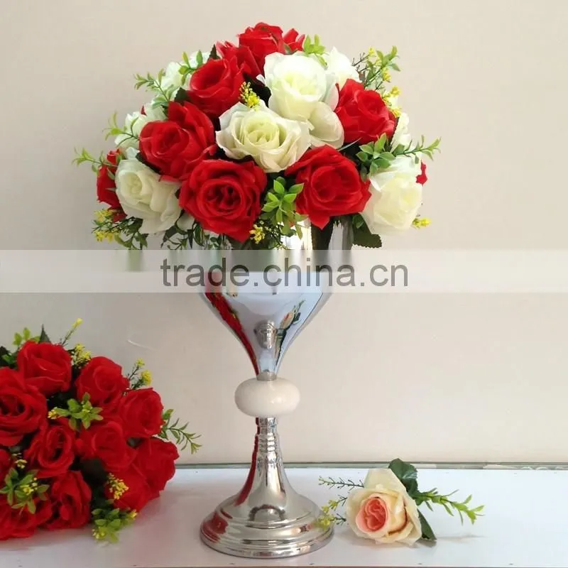 LDJ544 Luckygoods wholesale trophy vase with white beads in the middle