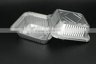 Small rectangle aluminium foil container 300ml/takeout foil meal tray