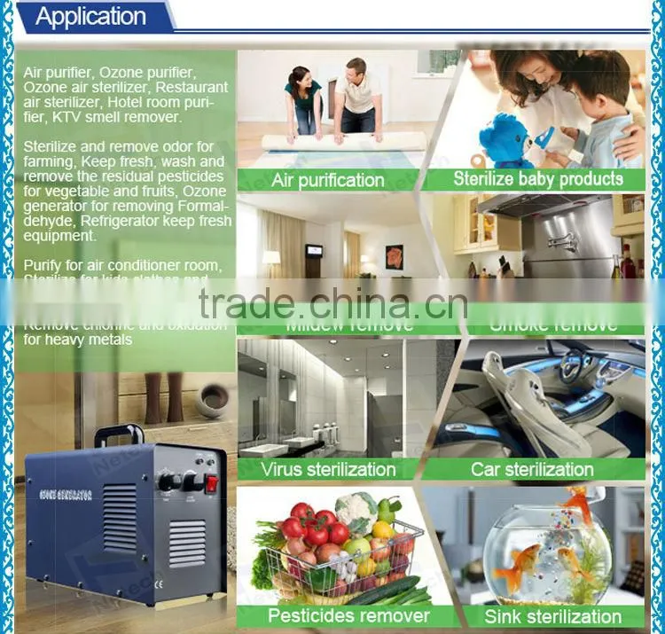 2014 hot air cooling 3g ozone generator machine