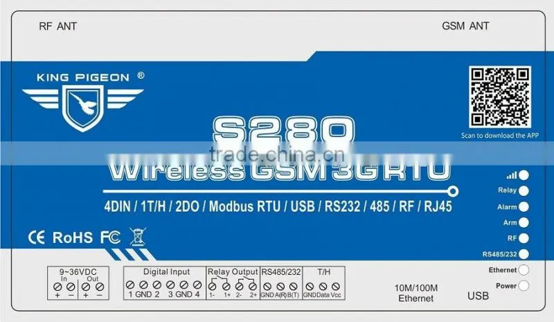 modbus tcp to modbus rtu modbus rtu master industrial automation services Wireless GSM 3G RTU king pigeon S280
