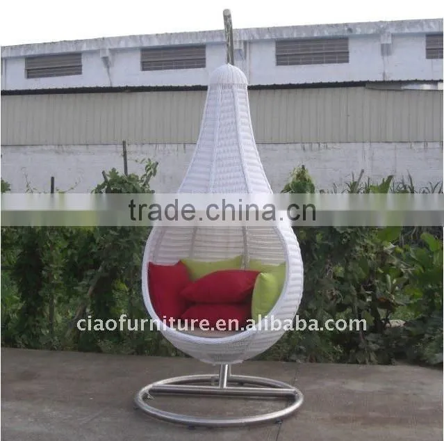 Outdoor Furniture Stainless Steel Pole White Patio Swing Chair