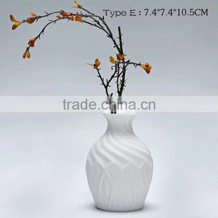 Various types home decoration hydroponics white flower ceramic vase