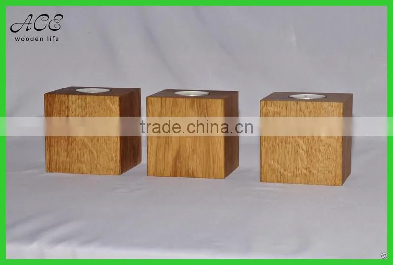 Wooden tea light candle holder