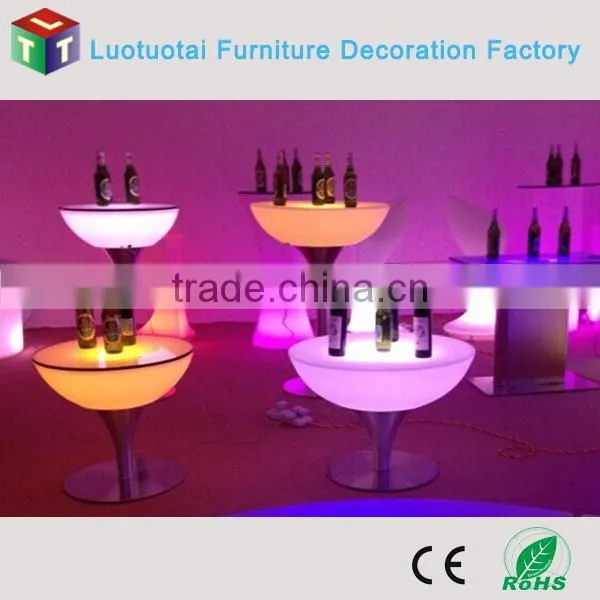 square led table/illuminated glowing led furniture/16 color change led bar table