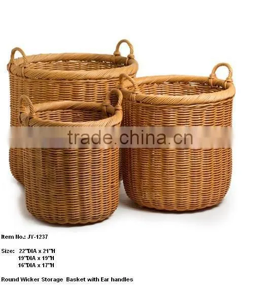 2016 wholesale cheap willow trash can baskets with with handle