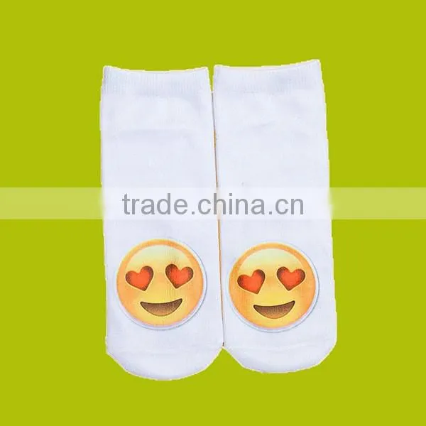 Wholesale White Short Emoji Socks