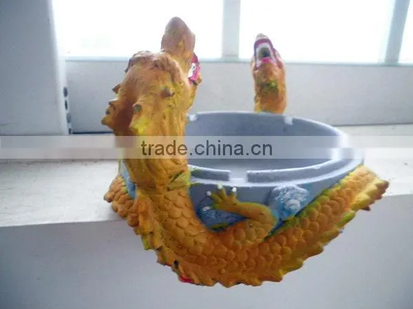 White double dragon Sandstone Round 150*150*80mm Ashtray On Sale