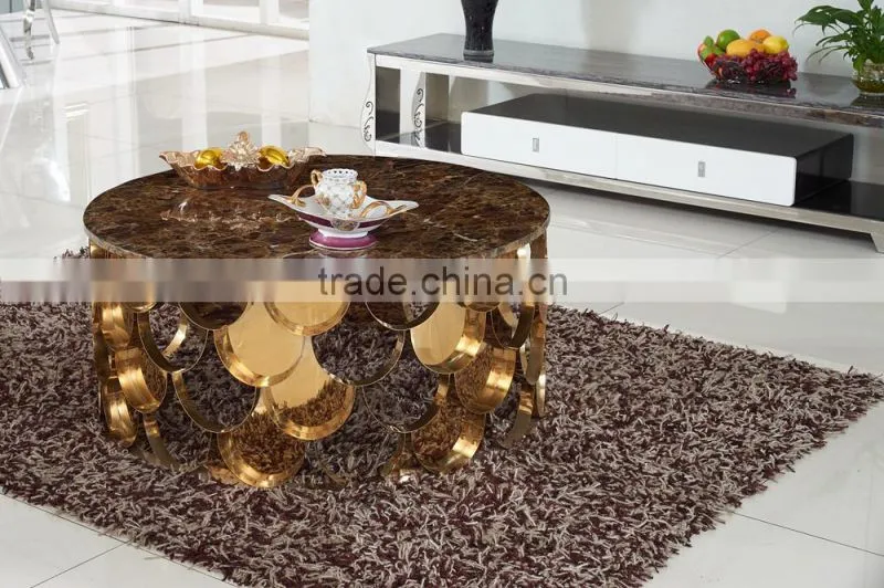 Hot Sale Gold Round Vintage Coffee Table C396