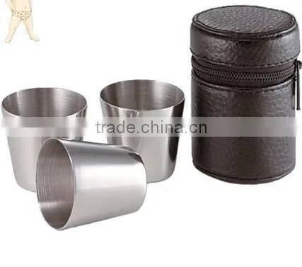1oz Stainless Steel Shot glass with laser logo, stainless steel mini wine cups with custom logo,cheap 30ml shot metal glass