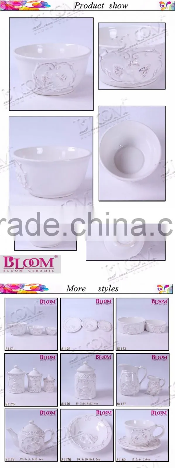 Wholesale white glazed cheap ceramic bowl