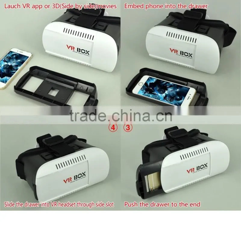 Factory Supply 3D Head Mount VR Box With Heat Dissipation 3rd Generation Virtual Reality Glasses & Bluetooth Control
