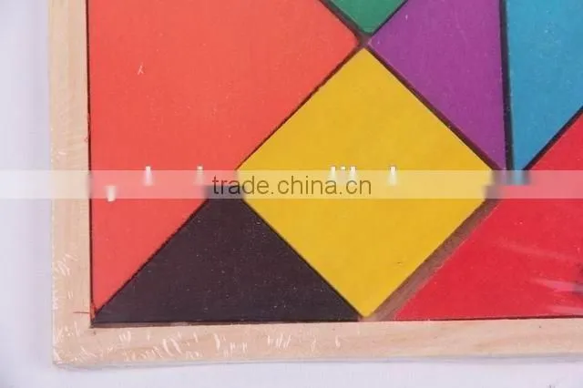 Educational Toy Colorful Wooden Jigsaw Puzzles/tangram puzzle/seven-piece puzzle toy for children