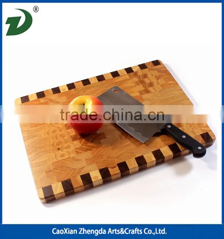 Natural solid Olivewood cutting board with handle wooden cutting board with ring round board