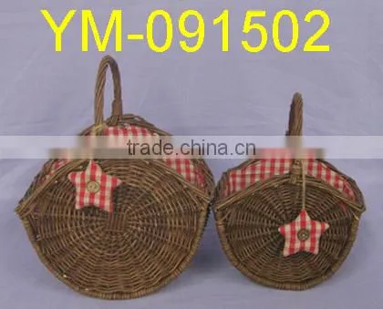 Unpeeled rustic fancy lined willow baskets for gift