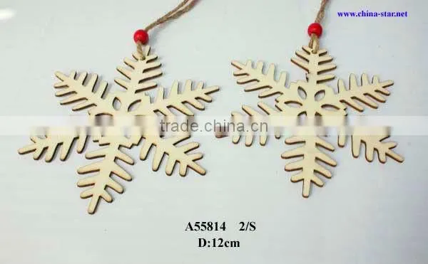 wood hanging snowflake decoration