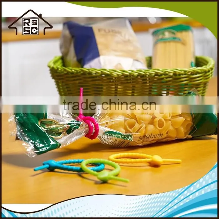 NBRSC Colorful All-Purpose Silicone Multi-use smart Food Saver Bread Bag Clip Household Snake Ties