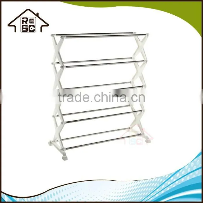 NBRSC Cheap Portable 5 Tier Foldable Stainless Steel Plastic Shoe Rack Shoes Storage Rack