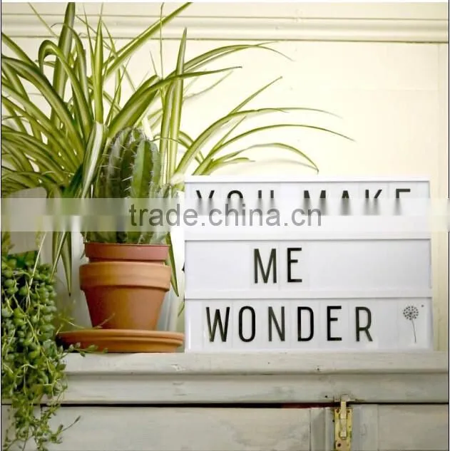 2016 New design replaceable letter A4 lightbox plastic lightbox