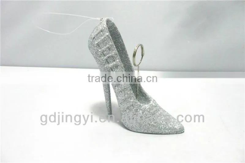 Dongguan acrylic high heel wedding card holder with glitter