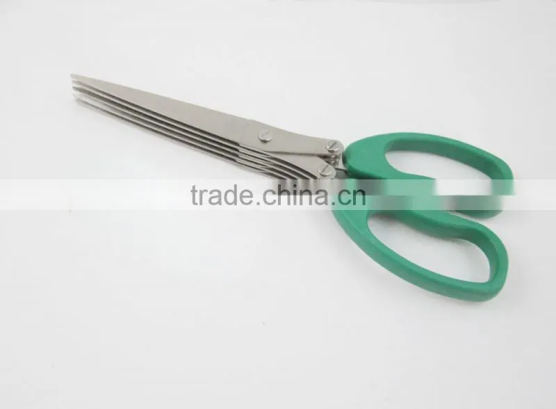 Hot Sale Plastic handle 5 Blades Herb Scissor