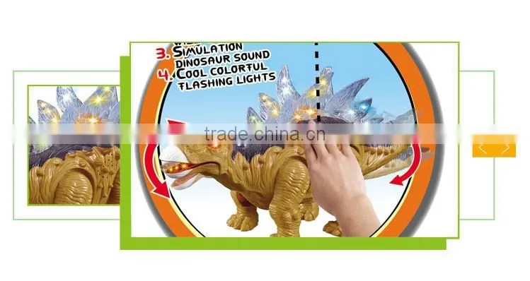 High quality plastic kids battery operated big walking dinosaur toy