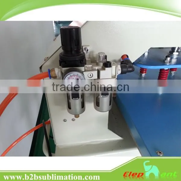 Pneumatic semi-auto double station heat press printing pyrograph machine